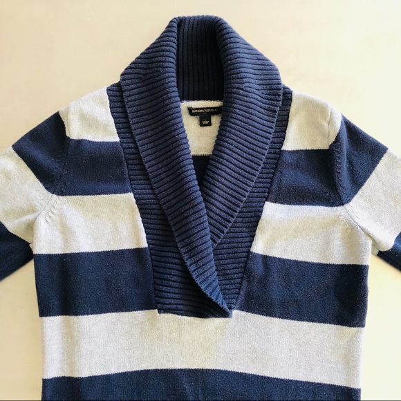 ⭐️Banana Republic⭐️Shawl Neck Stripes Sweater - Picture 6 of 8